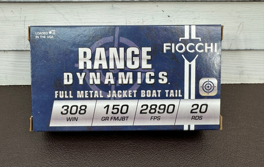 308 WIN Fiocchi Range Dynamics 150gr FMJBT 20 Round Box