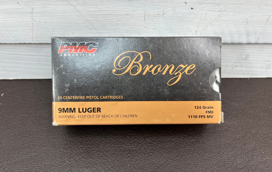 9mm PMC Bronze 124gr FMJ 50 Round Box