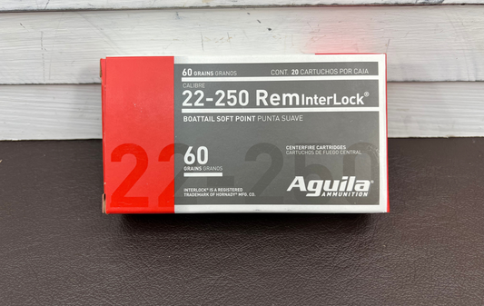 22-250 Rem Aguila 60gr BTSP 20 Round Box