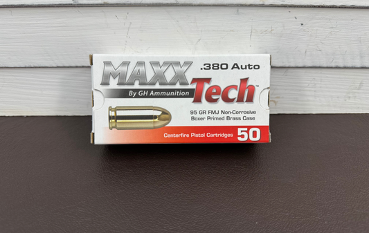 380 Auto Maxx Tech 95gr FMJ 50 Round Box