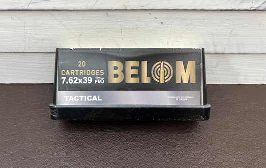 7.62x39 Belom 123gr FMJ 20 Round Box