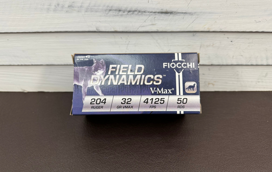 204 Ruger Fiocchi Field Dynamics 32gr V-MAX 50 Round Box